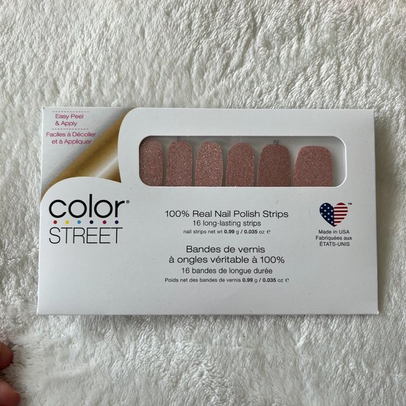 Color Street Coral Bay social butterfly rose gold sparkle nail polish strips nwt - Picture 5 of 7